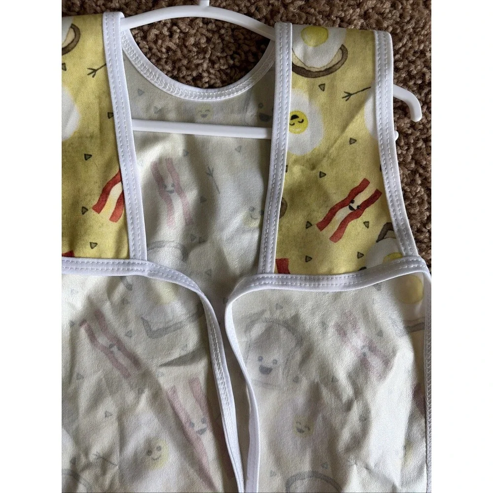 Bapron Baby Made in USA Bacon Eggs Smiley Breakfast Baby Toddler Preschool Apron
